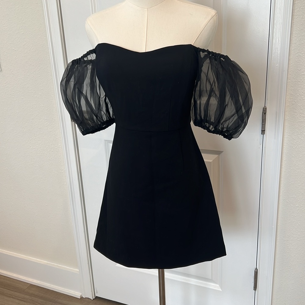 nwt FRENCH CONNECTION Whisper Puff Sleeve Mini Dress - Picture 3 of 9